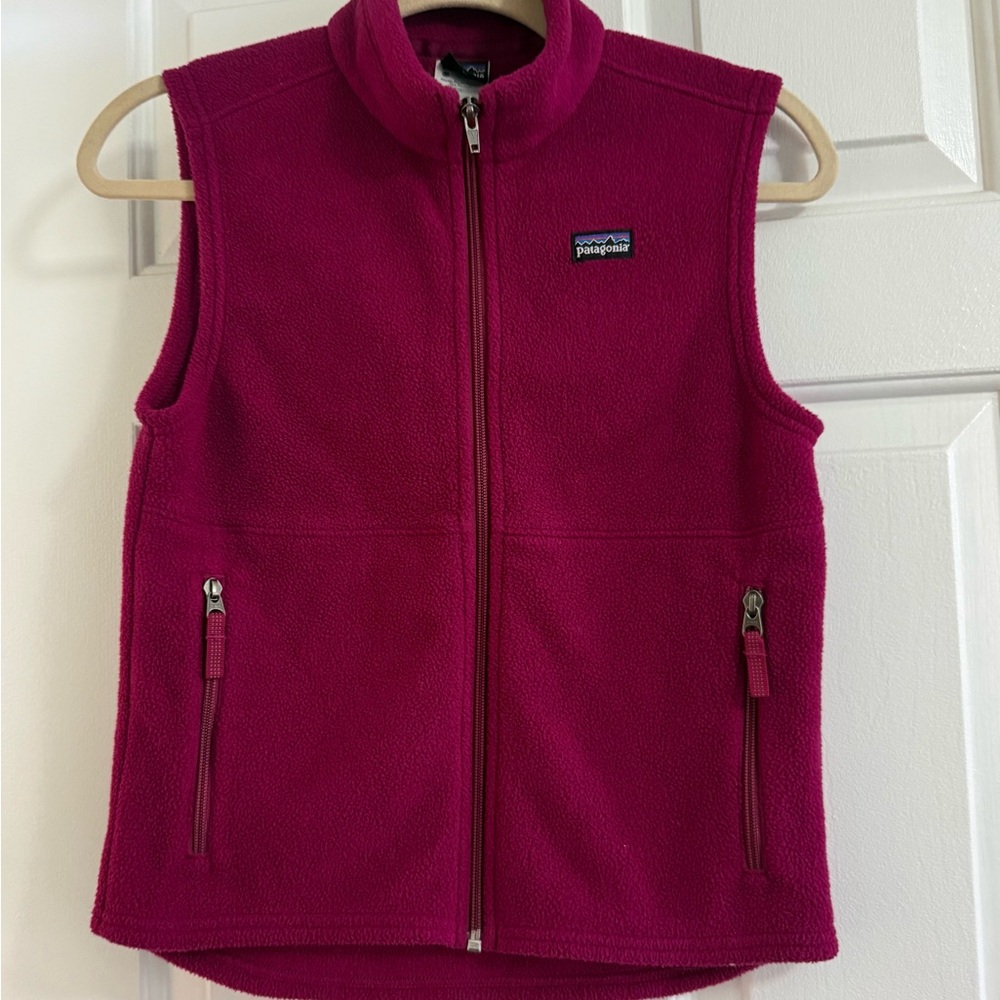 Patagonia Kids' Full‑Zip Fleece Vest - Magenta Pink